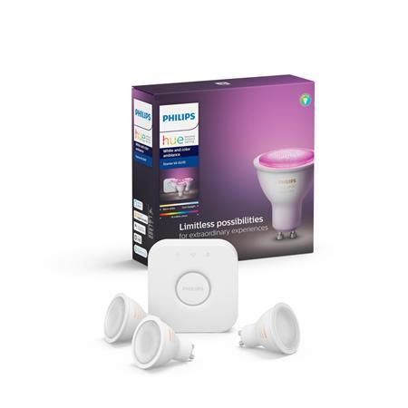 Philips Hue Renkli GU10 Duylu Bluetooth Özellikli Akıllı 3lü Spot Başlangıç Seti