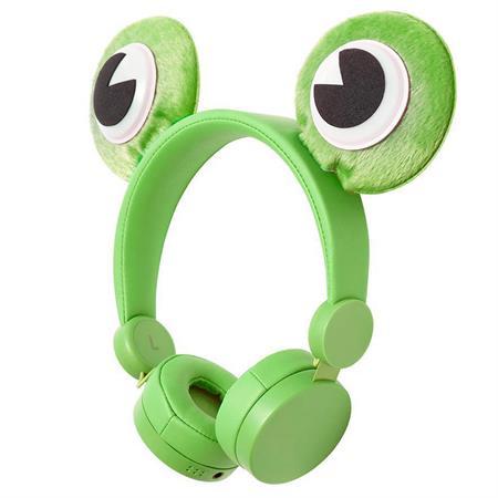 Nedis Freddy Frog Yeşil Çıkarılabilir Aksesuarlı Kulak Üstü Çocuk Kulaklığı