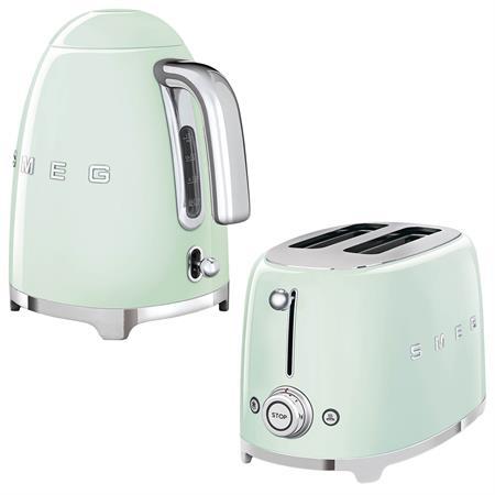Smeg Pastel Yeşil Kettle ve 1x2 Ekmek Kızartma Makinesi Seti